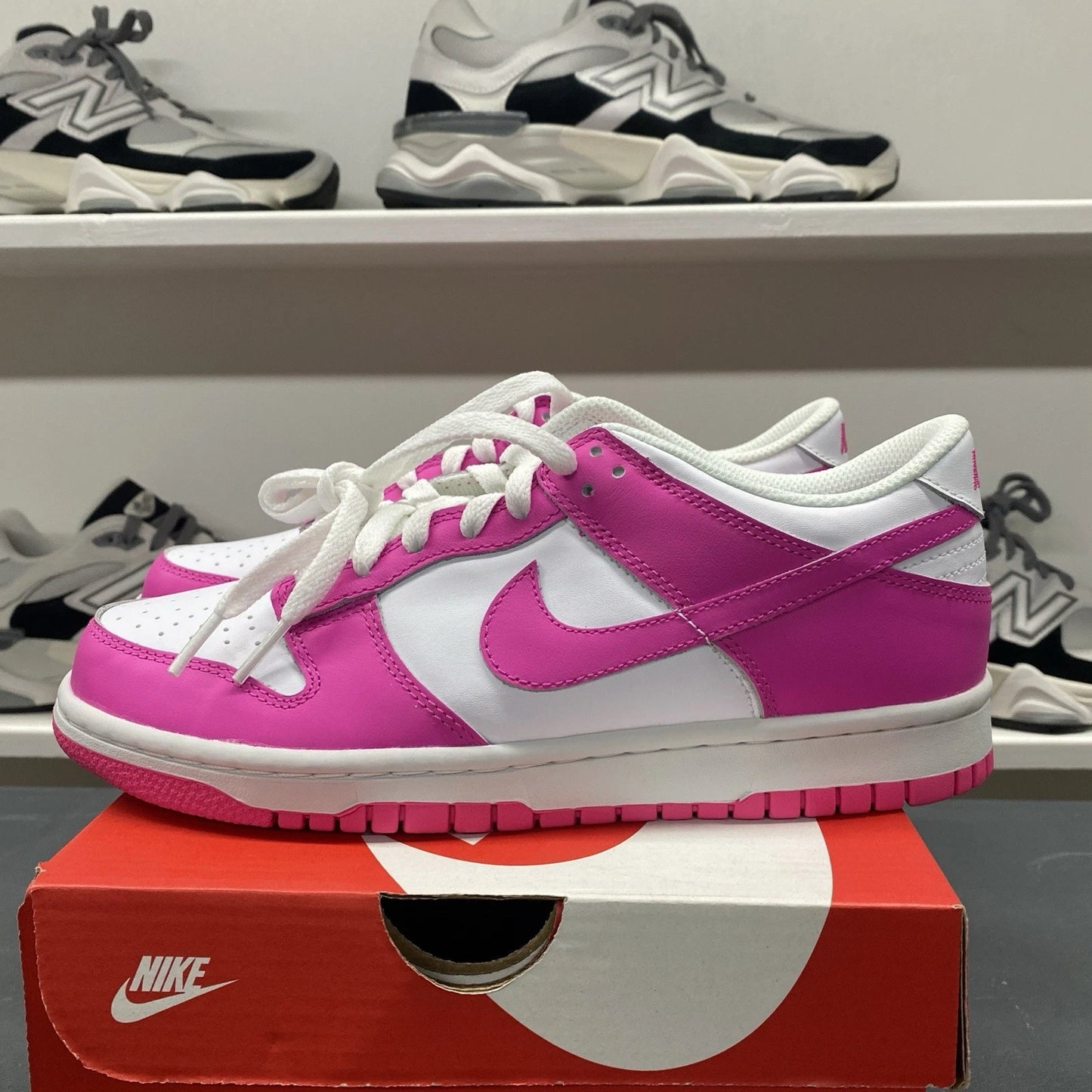Nike Dunk Low Laser Fuchsia Pink Barbie Size 7Y 8.5 WMNS FB9109-102