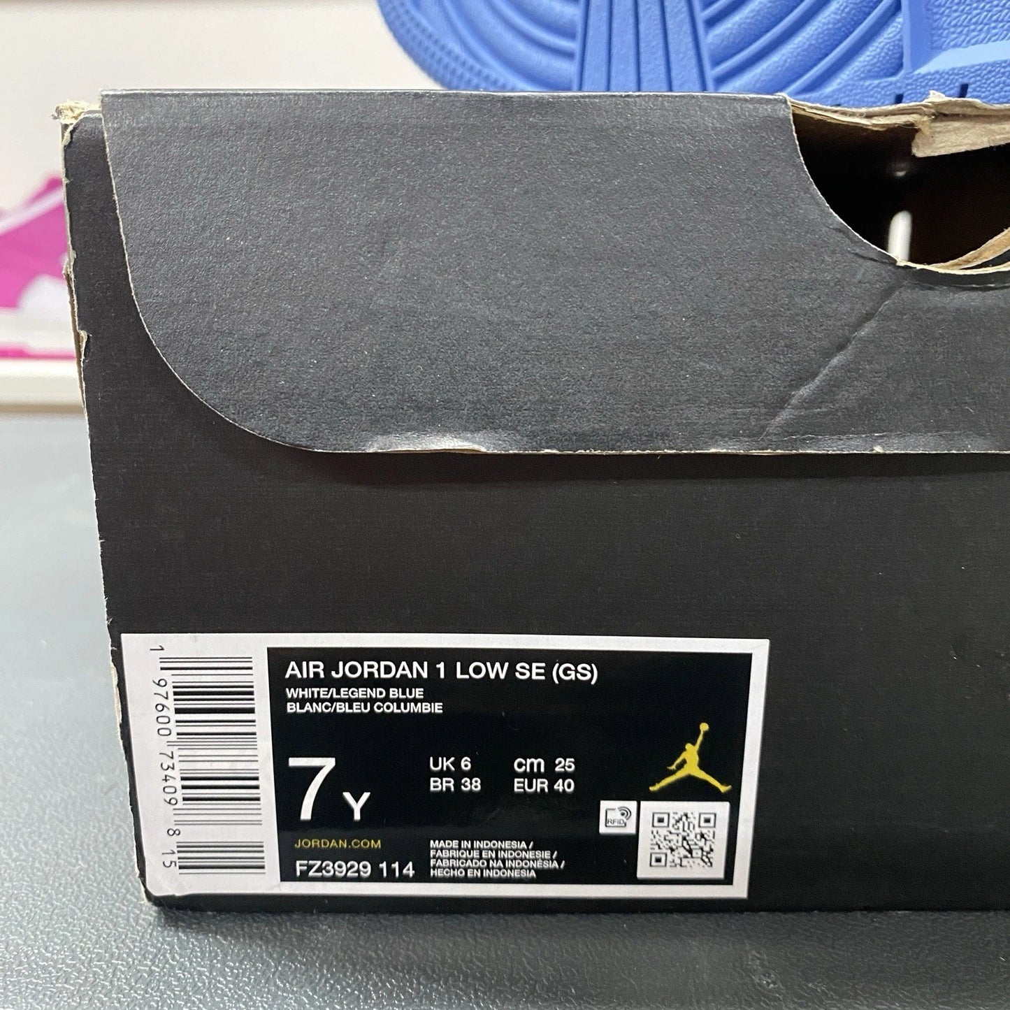 Brand NewNike Air Jordan 1 Low SE White Legend Blue FZ3929-114 Size 7Y (8.5W)