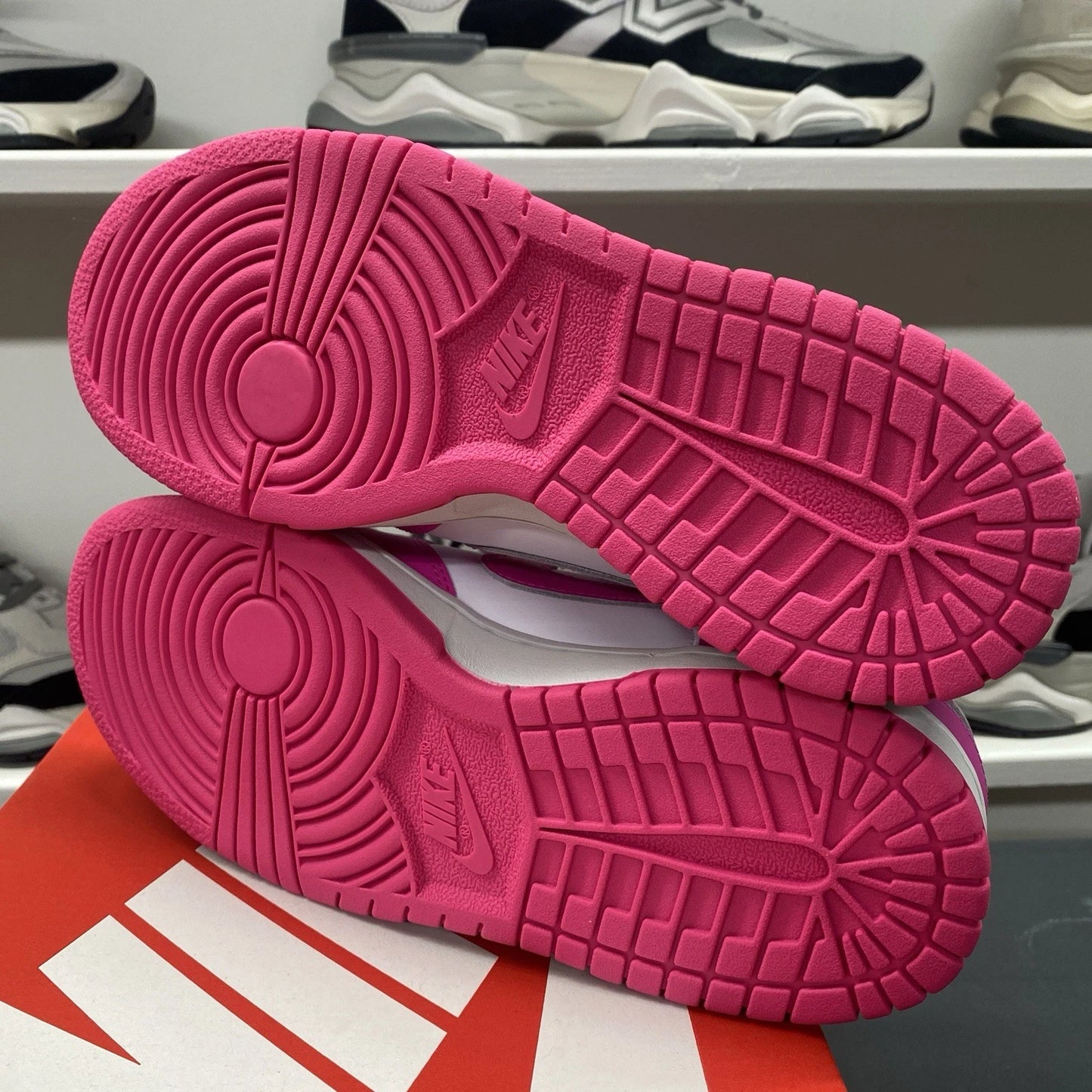 Nike Dunk Low () White Pink Laser Fuchsia FB9109-102 Size 5.5Y