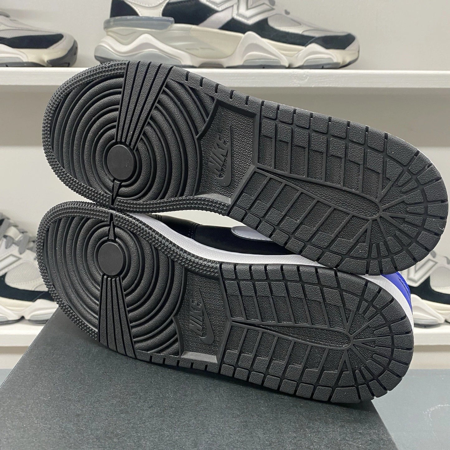 Brand New Nike Air Jordan 1 Low Retro Black Royal Toe Blue Size 6.5Y (8 Women's)