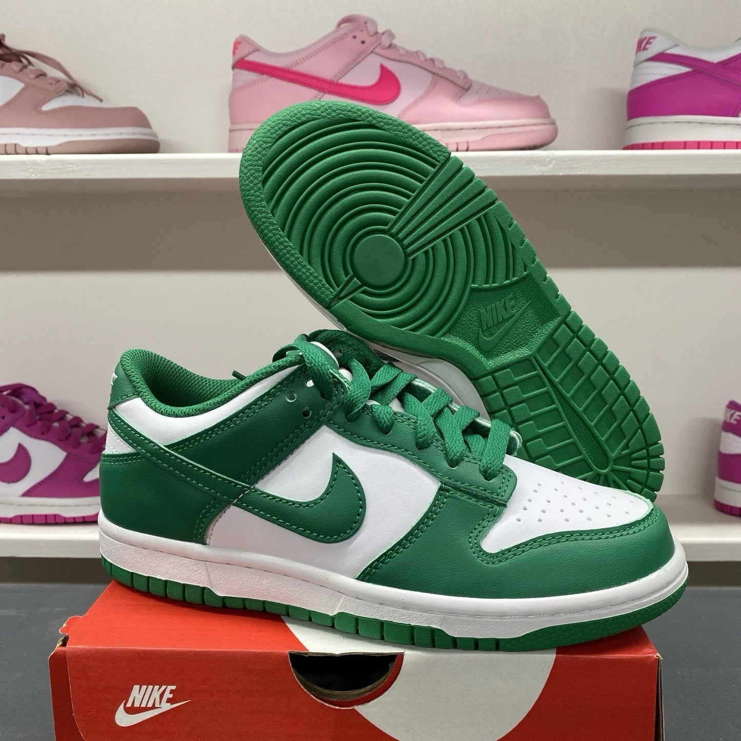 Nike Dunk Low Malachite Kids Youth Sneakers FB9109-114 Green White Size 4.5Y