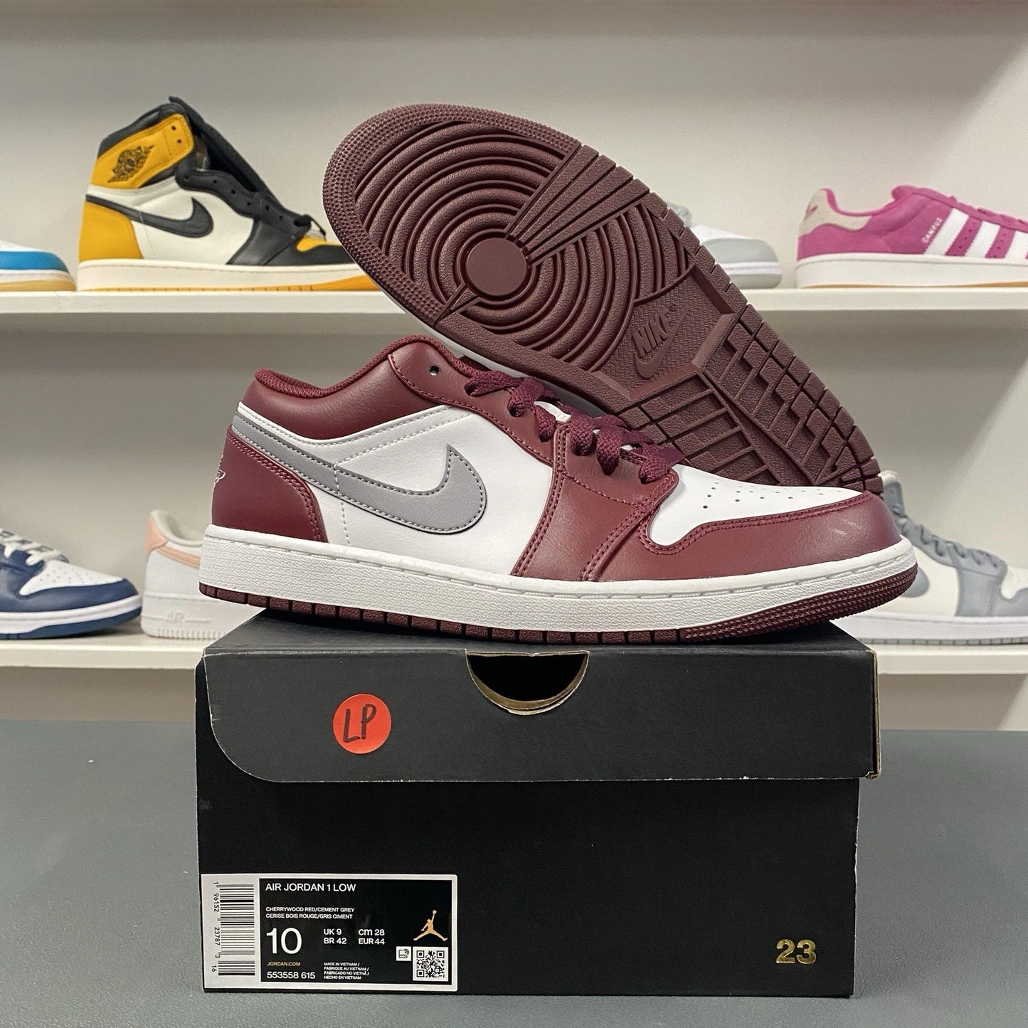 Air Jordan 1 Low White Bordeaux Size 10