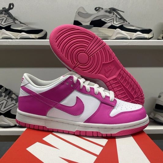 Nike Dunk Low () White Pink Laser Fuchsia FB9109-102 Size 5.5Y