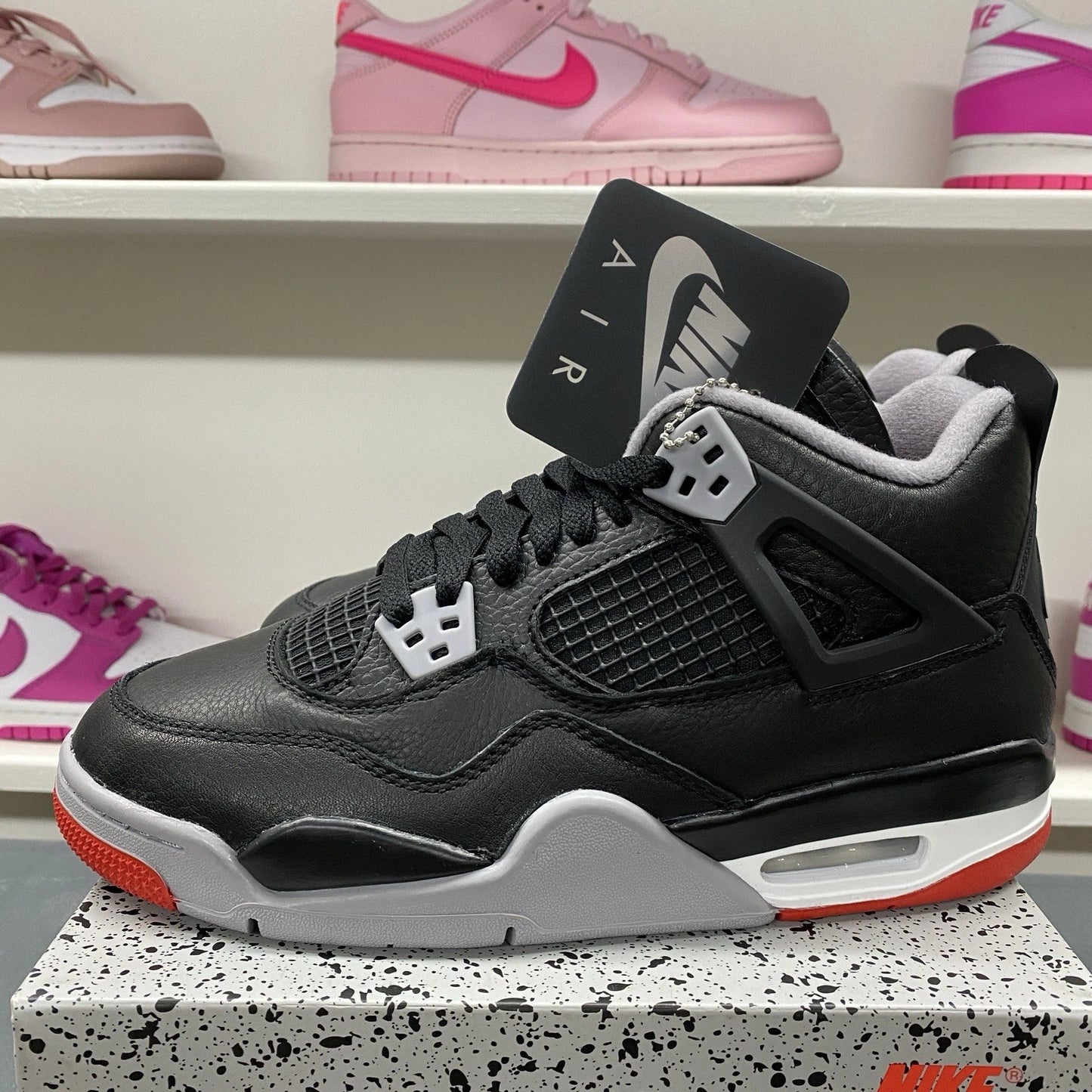 Air Jordan 4 'Bred Reimagined' Black Sneakers, Size 6Y / 7.5W FQ8213-006 BNIB