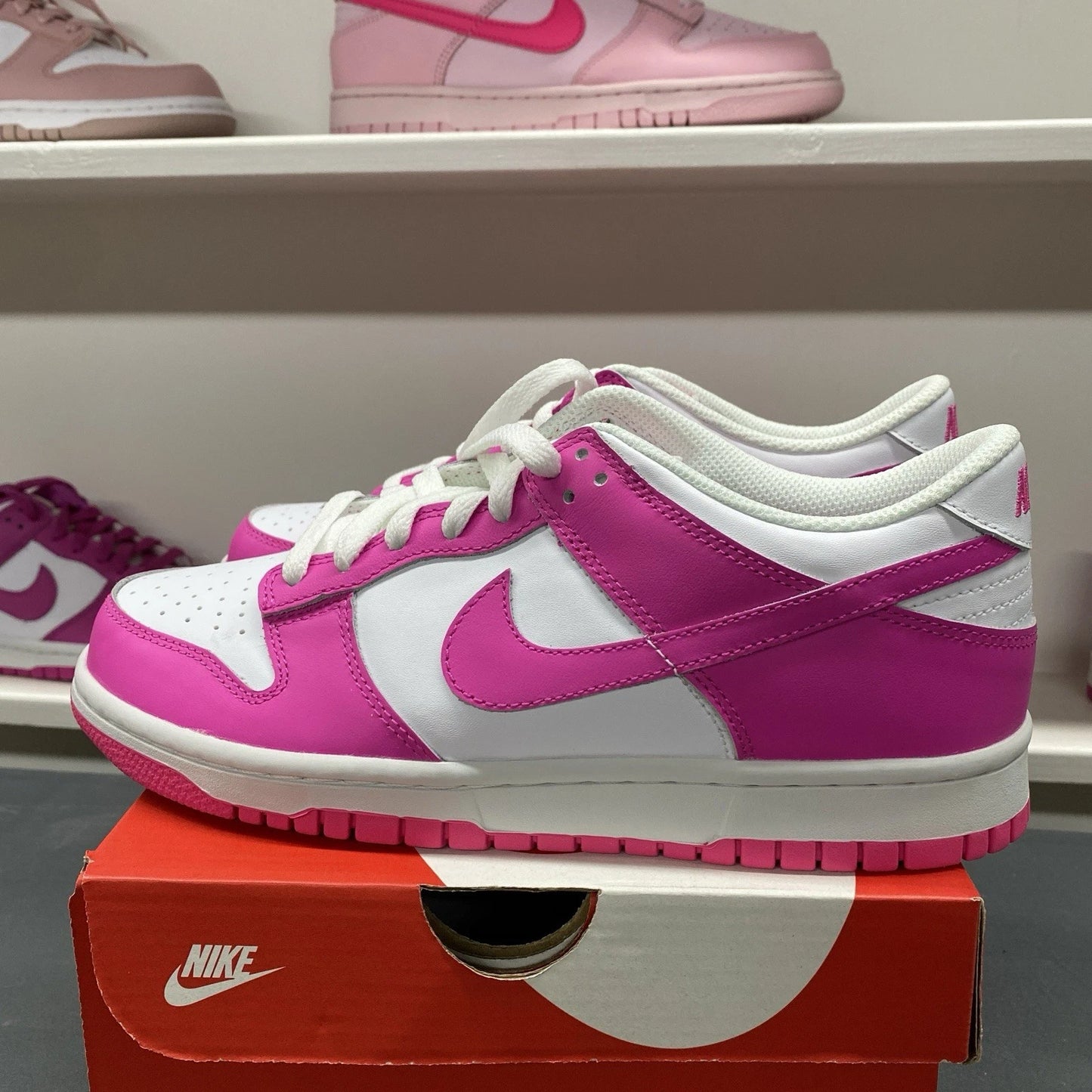 Nike Dunk Low Laser Fuchsia Pink Size 7Y 8.5 WMNS FB9109-102