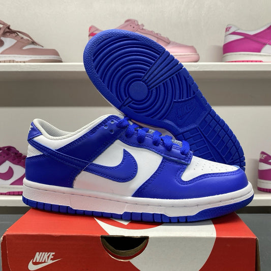 Nike Dunk Low White Hyper Royal Youth Grade (FB9109 131) Size 5Y / 6.5W✅