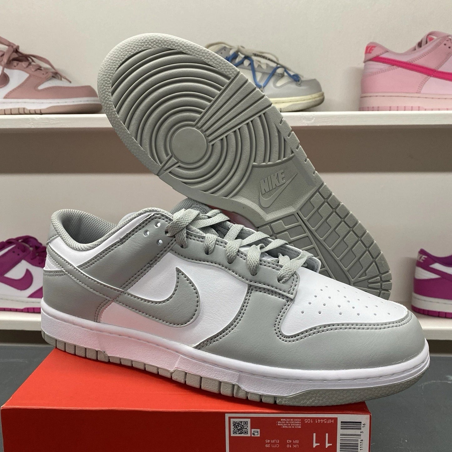 Nike Dunk Low White Smoke Grey Retro Size 11 HF5441 105 Brand New