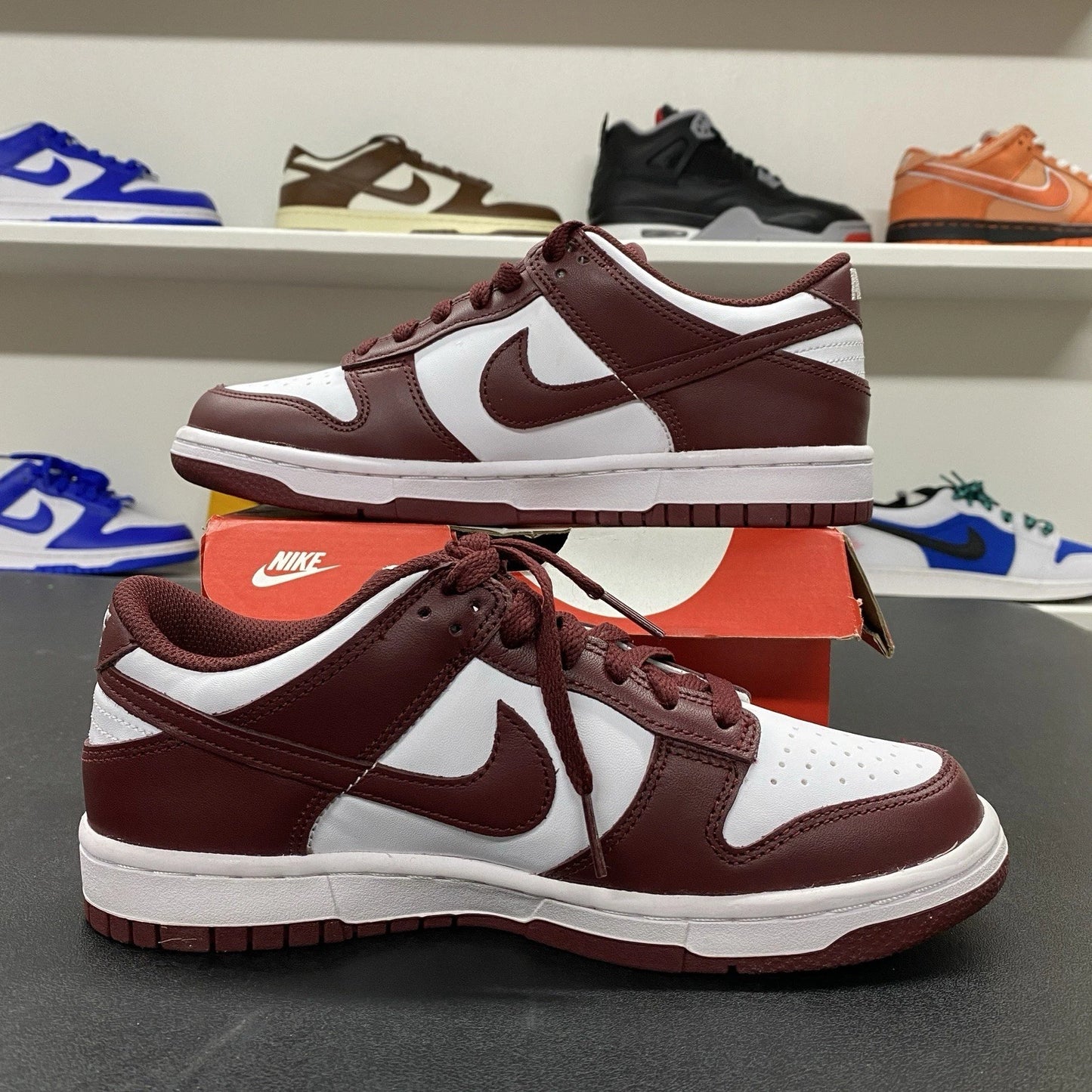 Nike Dunk Low White Redwood Gym Red FB9109-115 Size 5Y