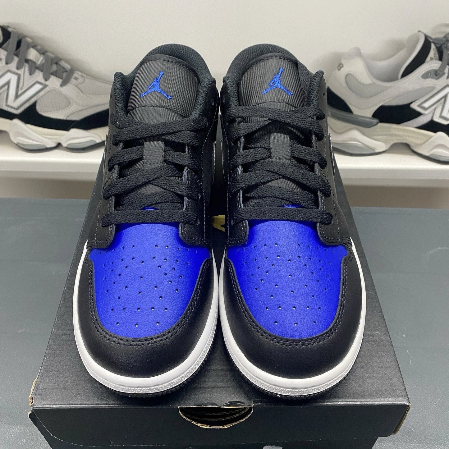 Brand New Nike Air Jordan 1 Low Retro Black Royal Toe Blue Size 6.5Y (8 Women's)